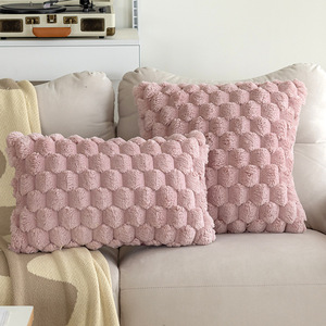 Venta al por mayor de fundas de cojín esponjosas de felpa fundas de cojín de terciopelo de lana de piel sintética suave para interiores fundas de almohada con <span class=keywords><strong>textura</strong></span> trasera de tortuga - Product Image 4