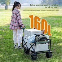 Remorque de camping personnalisée moderne, chariot de pique-nique portable d'extérieur, chariot utilitaire pliable avec table et sac de transport