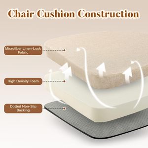 Yemek Sandalyeleri için Sandalye Minderleri 2 inç Kalınlığında Hafızalı Köpük Sandalye Minderleri Kaymaz Tabanlı D Şekilli Mutfak Oturma Minderleri - Product Image 2