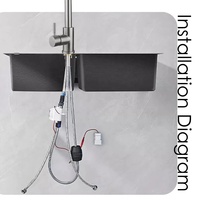 Robinet de cuisine moderne à monocommande, à montage sur plan, avec douchette extractible flexible en acier inoxydable et capteur tactile