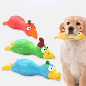 Moda evcil köpek Squeak oyuncaklar çığlık tavuk sıkmak ses oyuncak komik kauçuk tavuk köpek oyuncak - Product Image 1