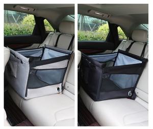 Penutup Kursi Mobil Hewan Peliharaan Kain Oxford Pengaman Booster Anjing Harness Kucing Kecil/Medan Hewan Peliharaan Hitam Abu-abu Portabel Tas Perjalanan - Product Image 3
