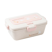 Boîte à lunch bento multifonctionnelle durable pour enfants, en plastique sans BPA, de qualité alimentaire, réutilisable, capacité 1-3L, avec cuillère, compatible micro-ondes