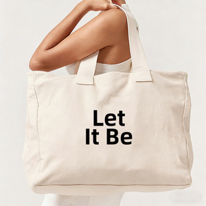 Custom Logo <strong>Women</strong> Oversize Large Capacity Weekend Party Reusable Gym <strong>Beach</strong> Canvas Cotton Shopping Tote <strong>Bag</strong> - Product Image 1