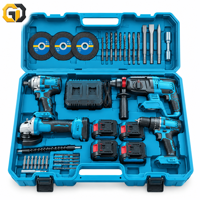Kit combiné d'outils électriques sans balais GD 20V, 4 pièces : Marteau perforateur, Meuleuse d'angle, Perceuse, Clé à chocs, 2x4.0Ah pour atelier OEM