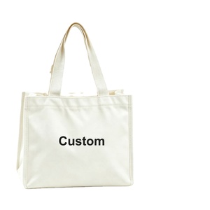 Sac fourre-tout en toile à motif géométrique durable, imprimé sur mesure, sac à bandoulière publicitaire personnalisé pour cadeaux de détail - Product Image 1