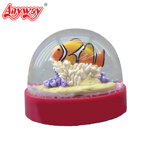 Toptan deniz hayvan Clownfish reçine plastik kar küresi - Product Image 3
