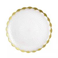 Assiette à dîner ronde de luxe en or blanc de 12 pouces pour restaurant de mariage Vente en gros
