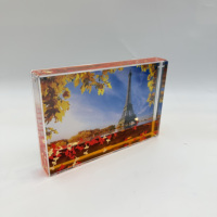 Cadre photo personnalisé en acrylique écologique avec liquide flottant 3D, thème navire de croisière en mer profonde, tortue, requin – Cadeau souvenir de Noël et de remise de diplôme