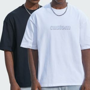 Custom Drop Shoulders T-<b>shirt</b> High Quality Luxury Oversize T-<b>shirt</b> 100% Cotton Black White Soft T-<b>Shirt</b> for Men - Product Image 5