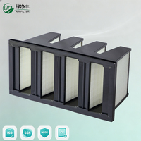 Filtre à air V Cell à efficacité moyenne, conception compacte V Bank, mini média plissé, système de ventilation CVC, haute capacité d'absorption de poussière