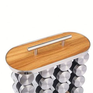 Spice Display <b>Big</b> Stand Spices Small Storage Containers Glass Spice <b>Jars</b> Rotating Rack Organizer With 20 <b>Jars</b> - Product Image 2