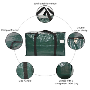 Lot de <span class=keywords><strong>4</strong></span> sacs de déménagement pliables extra larges multifonctionnels avec fermetures éclair et poignées de transport, rangement durable pour vêtements, chaussures et outils - Product Image 2