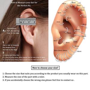 Pendientes de titanio G23 de doble capa de 16G para cartílago, concha, hélice, septum, clicker, aro para nariz, con micro pavé de gemas, joyería - Product Image 6