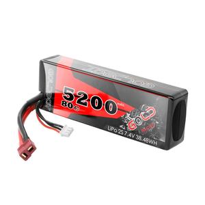 High discharge rate battery Lipo 2S 7.4V 5200mAh 80C RC Lipo battery for car toys with Hard case - Product Image 1