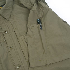 사용자 정의 야외 두 포켓 반소매 낚시 성능 셔츠 빠른 건조, 전술 캐주얼 셔츠 남성 - Product Image 4