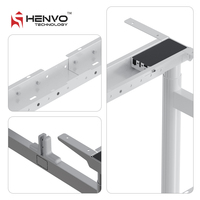 Bureau debout électrique réglable en hauteur extensible en acier Henvo |   Bureau de travail ergonomique avec protection anti-collision et contre les surcharges