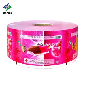 Custom Printed ice cream pop lolly popsicle plastic frozen food packaging bags roll stock film