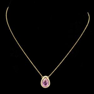 Collar de Diseño Minimalista con Piedra en Forma de Gota, para Mujer, Colgante de Oro de 14k, Hecho a Mano, Producto al por Mayor - Product Image 3