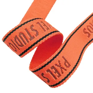 Individuell gewebtes bedrucktes Logo 38mm 15mm Nylon Schnitt beständiger Baumwoll rucksack Ripsband Streifen Hoch leistungs geflochtenes Gurtband