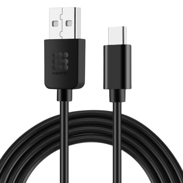 Factory Direct Sale Wholesale HAWEEL 2m USB-C / Type-C to USB2.0 PVC Jacket Pure Copper 4a Data Charging Cable