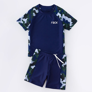 2025 nouveaux garçons deux pièces camouflage maillot <span class=keywords><strong>de</strong></span> <span class=keywords><strong>bain</strong></span> avant Logo plage maillots <span class=keywords><strong>de</strong></span> <span class=keywords><strong>bain</strong></span> pour grands enfants adolescents et étudiants - Product Image 2