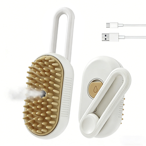 Brosse vapeur électrique 3-en-1 de luxe pour chat, anti-éclaboussures, avec fonction massage et peigne de toilettage pour animaux, en plastique, pour l'élimination des poils - Product Image 2