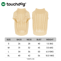 Gilet pour chien en tricot torsadé en polyester Touchdog, col roulé, extensible, vêtements chauds d'hiver pour chiens de petite et moyenne taille, Halloween, Noël