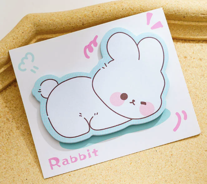 Notes autocollantes lapin, couleurs assorties.