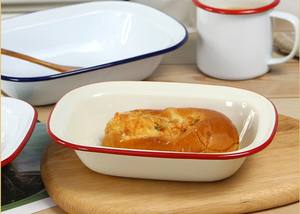 Bandeja para asar de acero esmaltado, bandeja para Tartas, asador, contenedores de alimentos - Product Image 3