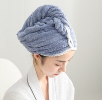 Nouvelle serviette de bonnet de cheveux secs ondulés épaissie douce forte absorbant velours de corail mignon écharpe à séchage rapide