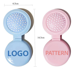 Miroir de maquillage pliable YRX avec peigne massant à coussinets, adapté aux voyages et au bureau, mini brosse à cheveux ronde avec miroir - Product Image 4