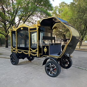 4-Wheel Towable Horse-Drawn Funeral Carriage Luxury Style 4-6 People Capacity Solid Rubber Tires Royal Design - Product Image 1