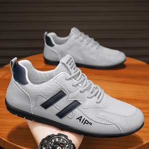 Zapatillas Blancas Transpirables de Verano para Hombre, Modernas, de Una Sola Capa, Planas, Casuales, con Cierre Deslizante, Estilo Combinable con Todo - Product Image 3