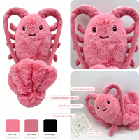 Peluche Homard Rose Personnalisée OEM, Jouet en Peluche Animal Marin, Poupée Douce et Moelleuse, Cadeau en Peluche Fruits de Mer pour Décoration Thème Océan
