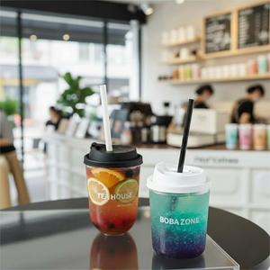 Wholesale Frosted Milk Tea <b>Cup</b> Fat <b>Plastic</b> <b>Cup</b> Juice Coffee Smoothie <b>Drink</b> Pack Disposable CoffeePP <b>Plastic</b> <b>Cup</b> with Lid - Product Image 4