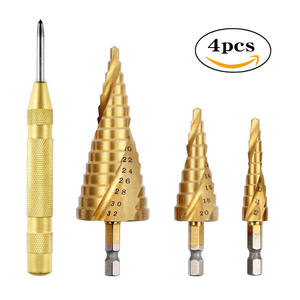 Wholesale Titanium-Plated Hexagonal Shank Spiral Pagoda <b>Drill</b> Bit Set Center <b>Drills</b> Positioning Punch Tool Reaming <b>Step</b> <b>Drill</b> - Product Image 4