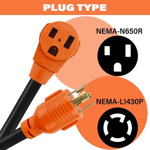 <span class=keywords><strong>Adaptateur</strong></span> de cordon d'alimentation de câble Rv de 1,6ft <span class=keywords><strong>Adaptateur</strong></span> de rallonge de 50A de calibre 10 1,6ft Nema L5-30P à L6-50R - Product Image 4