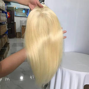 Perruque complète <span class=keywords><strong>en</strong></span> résille respirante faite à la main pour femmes 100% cheveux vierges extension <span class=keywords><strong>en</strong></span> résille toupet Blonde 613 60 - Product Image 3