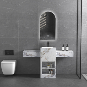 Top Grade hiện đại Thiết bị vệ sinh tùy chỉnh Rock Slate tủ phòng tắm với Treo Tường Gốm rửa lưu vực bồn rửa - Product Image 5