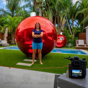 Grande boule brillante gonflable miroir réfléchissant <span class=keywords><strong>ballon</strong></span> miroir sphère extérieur intérieur Disco gonflable boule de noël ampoules décor - Product Image 5