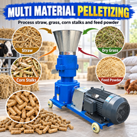 Machine à granulés d'aliments électriques 2000W avec moteur en cuivre et trémie en acier inoxydable pour paille, herbe sèche, tiges de maïs et fourrage
