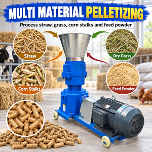 Electric Feed Pellet Machine 2000W Copper Motor with Stainless Steel <strong>Hopper</strong> for Straw Dry <strong>Grass</strong> Corn Stalks and Forage - Product Image 2