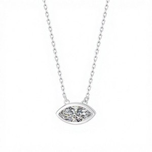 Collar con Colgante Geométrico Clásico para Mujer, en Plata de Ley S925 con Moissanita, Versátil y de Moda, Éxito de Ventas de Fábrica de Joyería - Product Image 2
