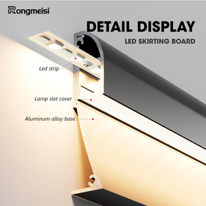 Battiscopa a Incasso <span class=keywords><strong>da</strong></span> 8CM con Luce LED, Battiscopa in Alluminio con LED, Nasconde le Fughe delle Piastrelle e Migliora l'Illuminazione Ambientale - Product Image 2