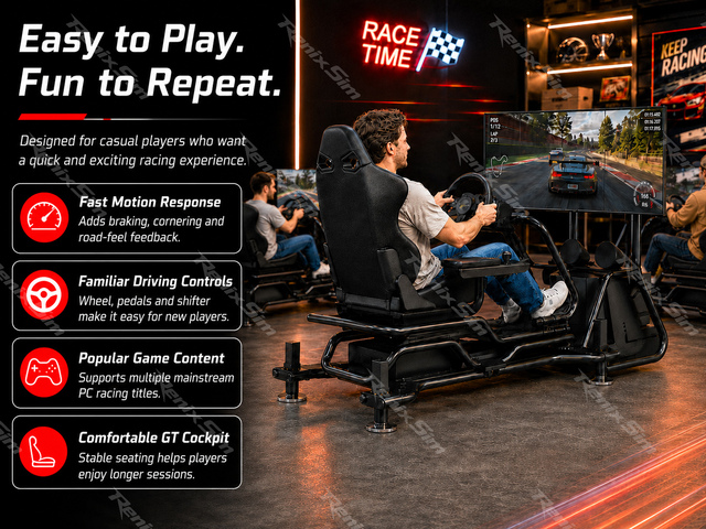 Renixsim Commercial Project Racing Simulator Cockpit E-Sports GT Car Game Machine Driving Training Simulator