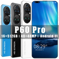 Teléfono Móvil P60 Pro al por Mayor con Pantalla Táctil Grande de 7.1 Pulgadas para Gaming, 16+512GB, 10 Núcleos, Cámara HD de 40+48MP y Doble Tarjeta SIM