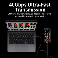 Tragbares Thunderbolt 4 Kabel Typ-C 40Gbps Übertragung PD240W 8K60Hz HD-Bildschirmprojektion USB-C zu USB-C Kabel für Video