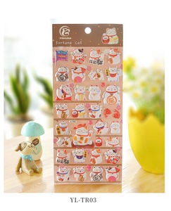 <span class=keywords><strong>Kawaii</strong></span> chat personnalisé 3D dessin animé autocollant amusant autocollant pack enfants réutilisable bulle mousse stéréo autocollant décorations auto-adhésif décalcomanies - Product Image 4