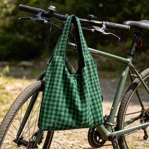Custom Logo Checked Vest <b>Bag</b> <b>Large</b> Capacity Plaid Shoulder Shopper Tote for Shopping Daily Use - Product Image 4